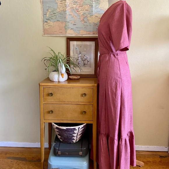Tiered Wrap Dress in Dusty Rose NWOT - Picture 3 of 7